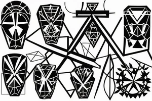 Solid Cross with a geometric background tattoo idea