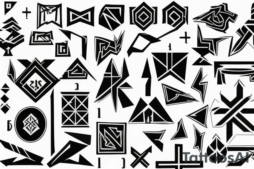 Solid Cross with a geometric background tattoo idea Solid Cross with a geometric background tattoo idea
