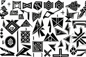 Solid Cross with a geometric background tattoo idea