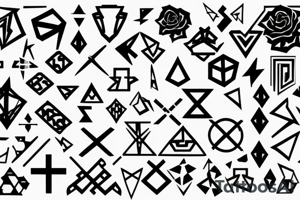 Solid Cross with a geometric background tattoo idea Solid Cross with a geometric background tattoo idea