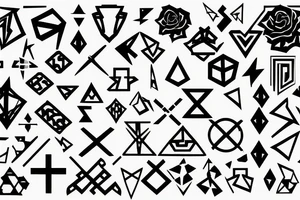 Solid Cross with a geometric background tattoo idea
