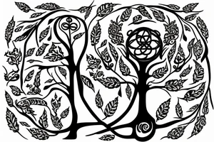 Tree of life with a cross in foreground tattoo idea