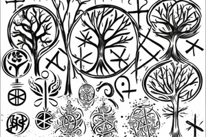 Tree of life with a cross in foreground tattoo idea