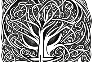 Tree of life with a cross in foreground tattoo idea