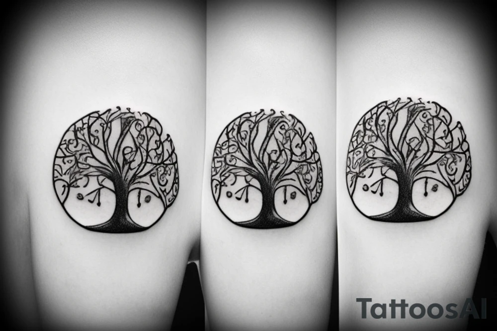 Tree of life with a cross in foreground tattoo idea