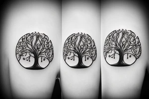 Tree of life with a cross in foreground tattoo idea