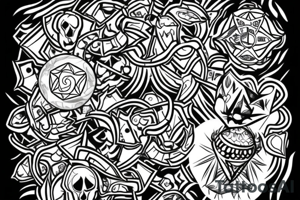 A diamond with a red devil inside of it. tattoo idea