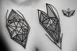 A symerical diamond with another red diomond inside of it. tattoo idea