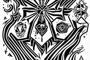 A symerical diamond with another red diomond inside of it. tattoo idea