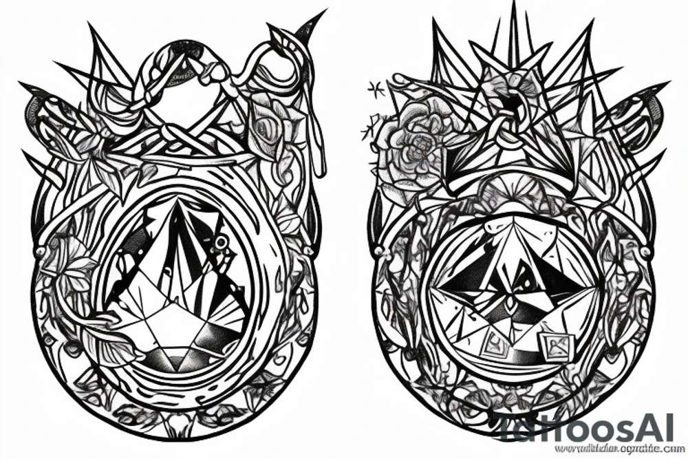 A symerical diamond with another red diomond inside of it. tattoo idea