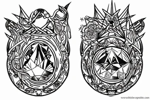 A symerical diamond with another red diomond inside of it. tattoo idea