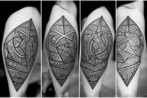 A symerical diamond with another red diomond inside of it. tattoo idea