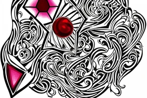 A symerical diamond with another red diomond inside of it. tattoo idea