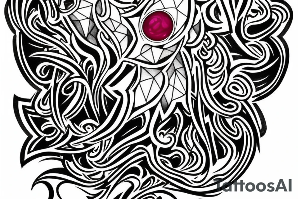 A symerical diamond with another red diomond inside of it. tattoo idea