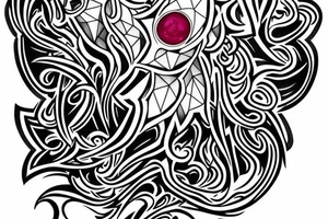 A symerical diamond with another red diomond inside of it. tattoo idea