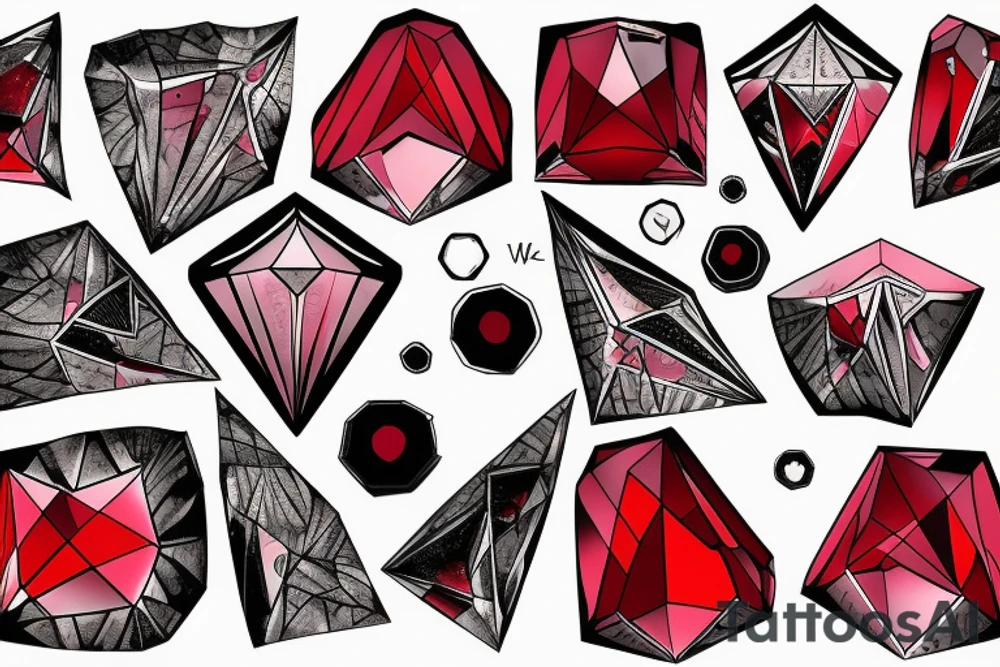 A symerical diamond with another red diomond inside of it. tattoo idea