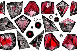 A symerical diamond with another red diomond inside of it. tattoo idea