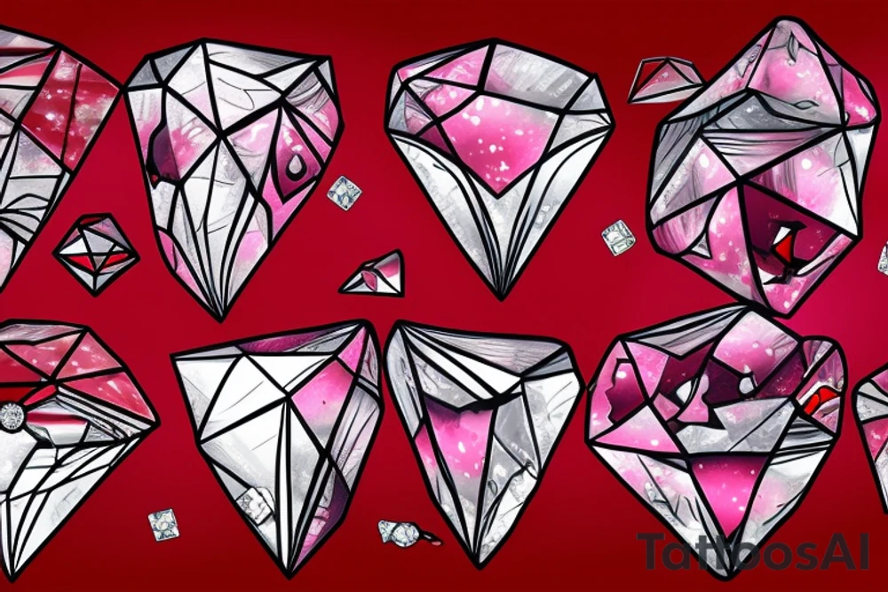 A symmerical diamond with another red diomond inside of it. tattoo idea