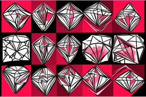 A symmerical diamond with another red diomond inside of it. tattoo idea