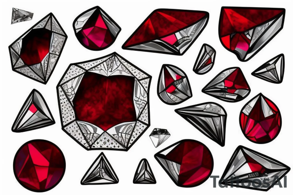 A symmerical diamond with another red diomond inside of it. tattoo idea