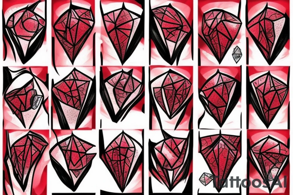 A symmerical diamond with another red diomond inside of it. tattoo idea