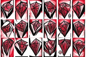 A symmerical diamond with another red diomond inside of it. tattoo idea