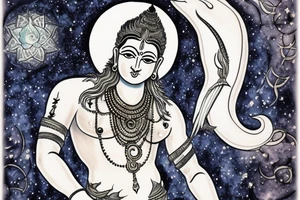 Lord vishnu being one with the cosmos tattoo idea