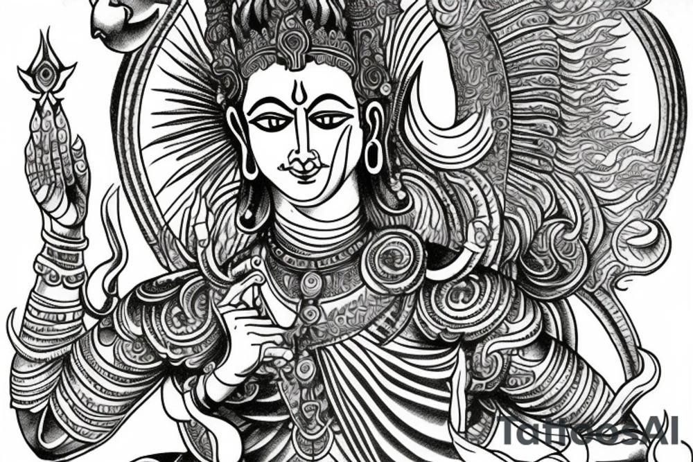 Lord Vishnu bein one with the cosmos tattoo idea