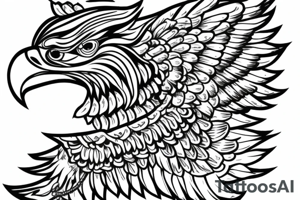 Symmetric eagle tattoo idea