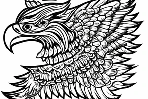 Symmetric eagle tattoo idea