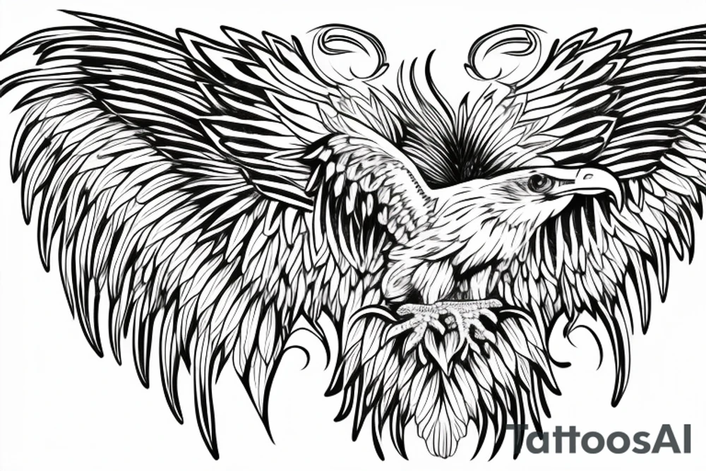 Symmetrical eagle tattoo idea