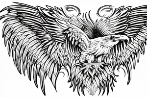 Symmetrical eagle tattoo idea