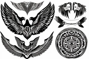 Symmetrical eagle tattoo idea