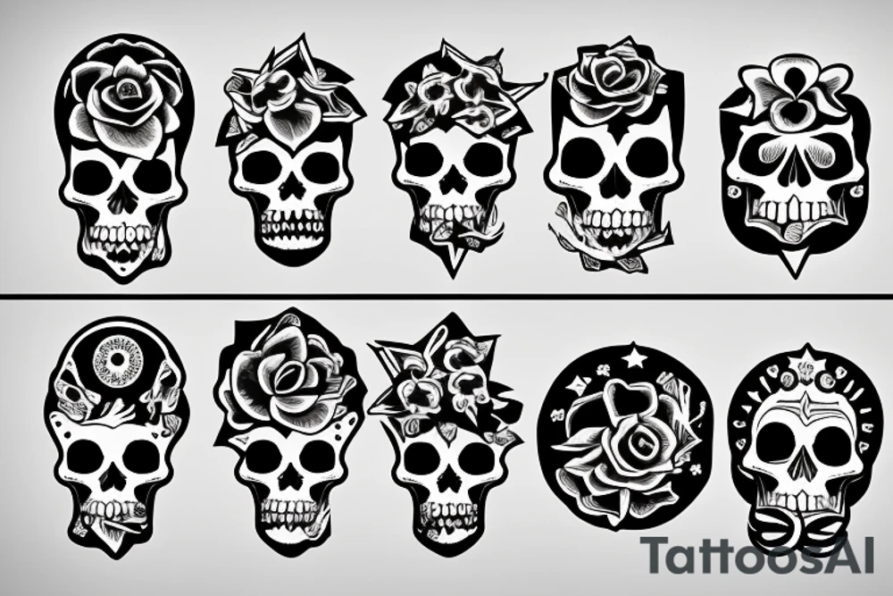 Stars and skulls tattoo idea