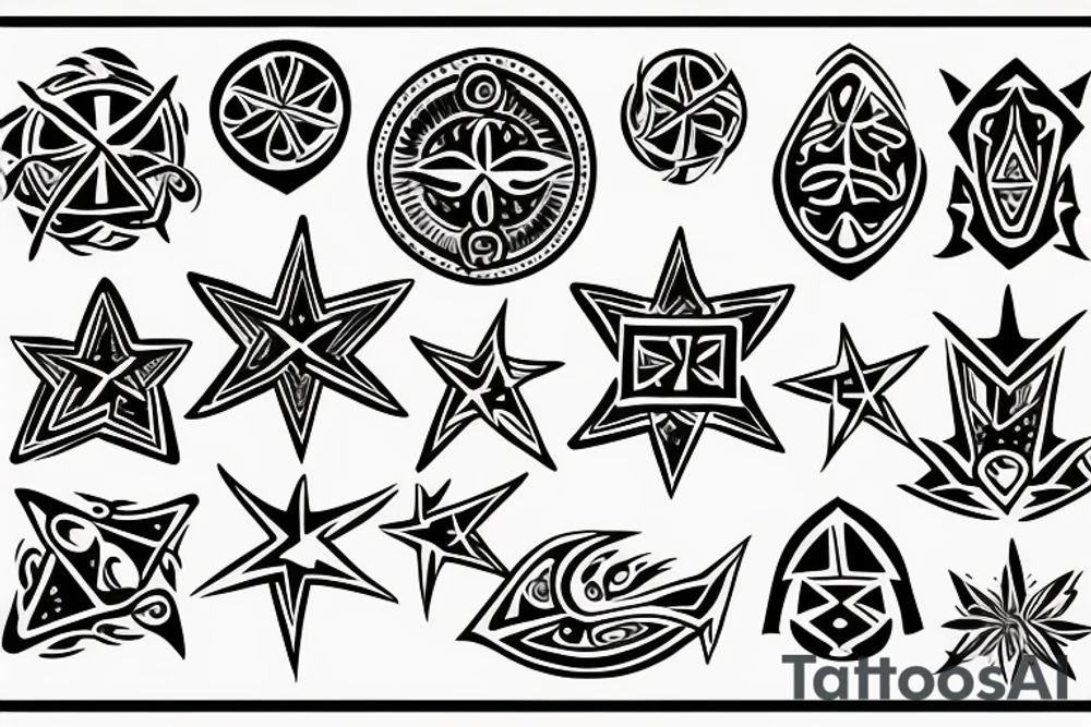 Bro-tribal stars tattoo idea