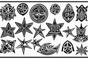 Bro-tribal stars tattoo idea