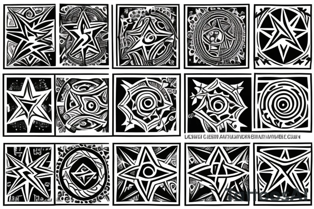 Neo-tribal stars tattoo idea