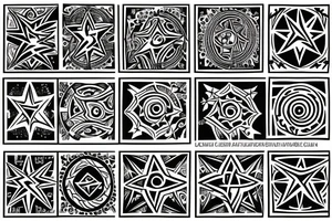 Neo-tribal stars tattoo idea