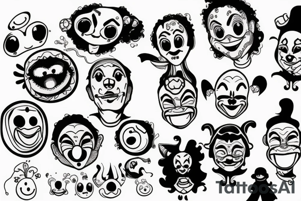 Cute clown tattoo idea