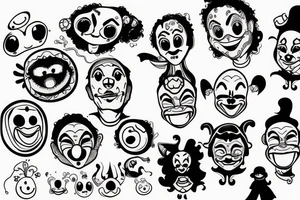 Cute clown tattoo idea