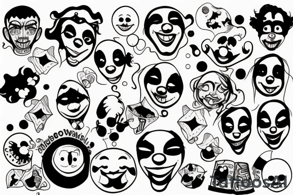 Cute clown tattoo idea