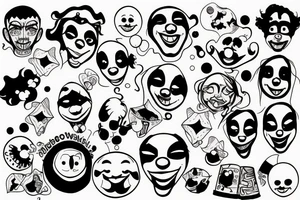 Cute clown tattoo idea