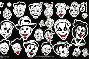 Cute clown tattoo idea