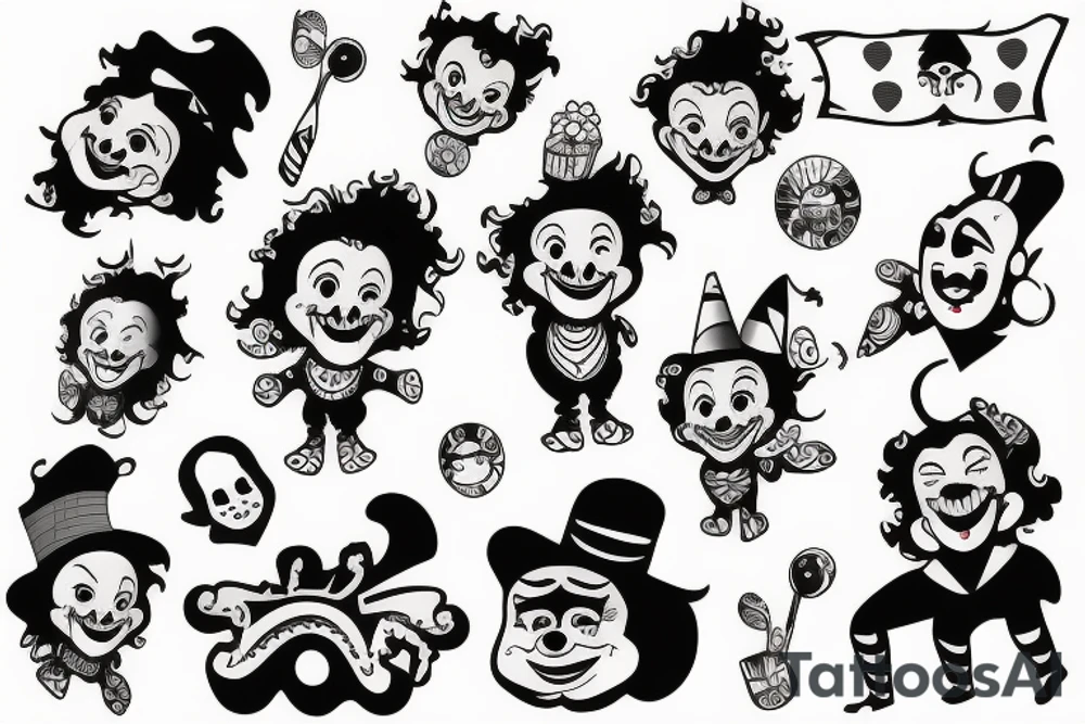 Cute clown tattoo idea