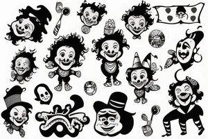 Cute clown tattoo idea