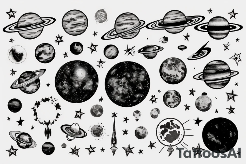 The solar system tattoo idea