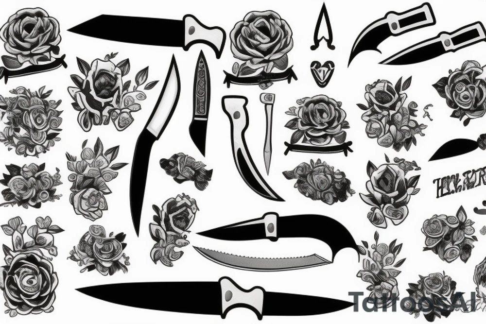 small knife tattoo idea