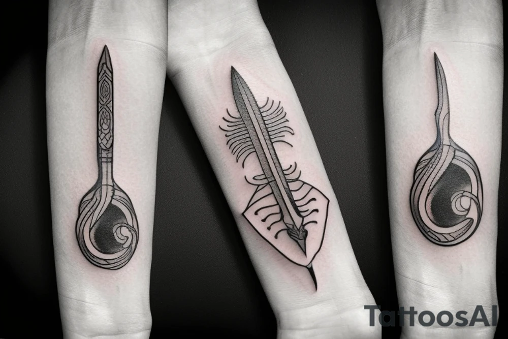small knife tattoo idea