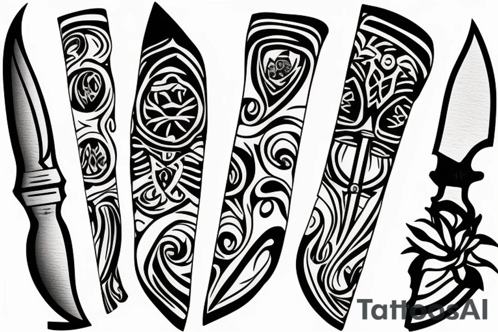 small knife tattoo idea