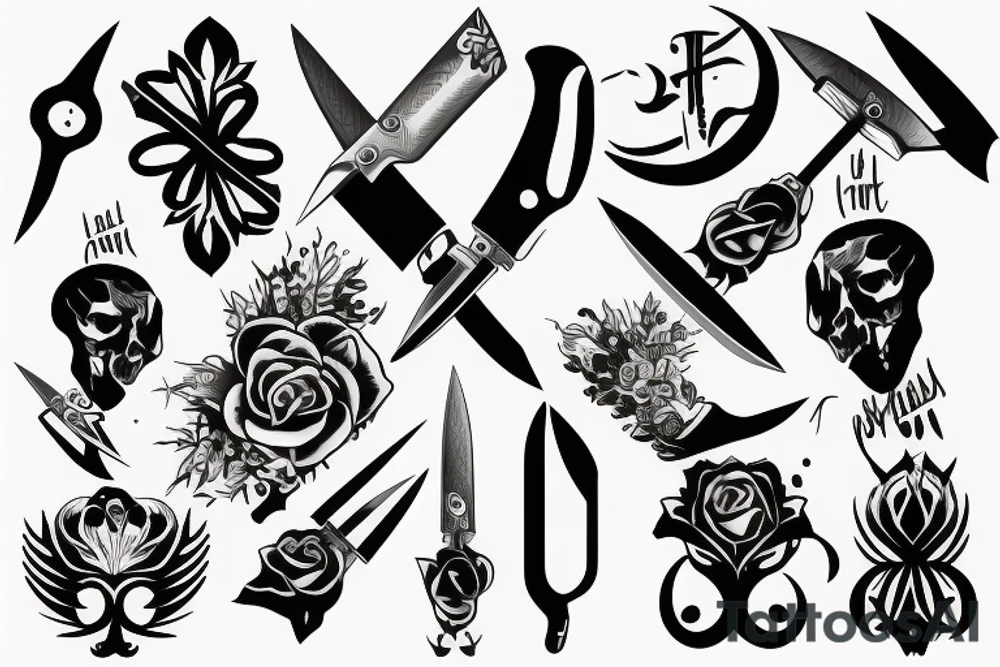 small knife tattoo idea